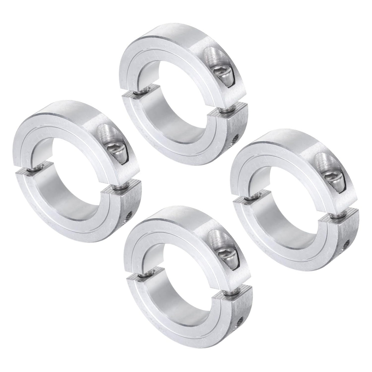 4pcs Double Split Clamp-On Shaft Collar for 1-3/8" Shaft, Two-Piece Clamping Collar, 2-1/4" OD, 9/16" Thickness, Aluminum Alloy Set Screw Split Collar Clamp
