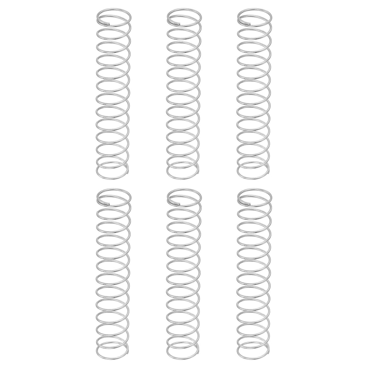 6Pcs Compression Springs, 1mm Wire Diameter x 15mm OD x 80mm Length 304 Stainless Steel Extension Spring Ballpoint Pen Pressure Springs for Shop Home Repairs, Silver