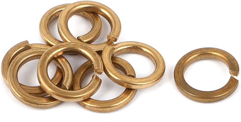 M8 Copper Split Lock Sealing Ring Spring Washer Fastener 8pcs