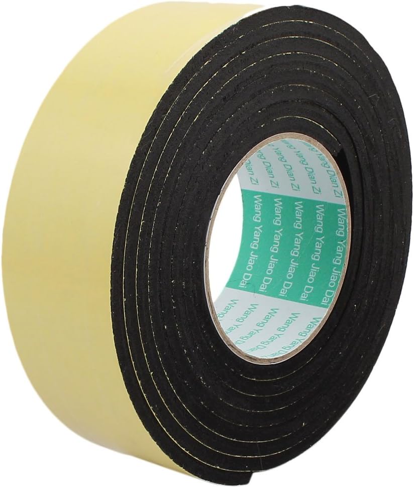 3Meter 50mm x 5mm Single-side Adhesive Shockproof Sponge Foam Tape Yellow Black