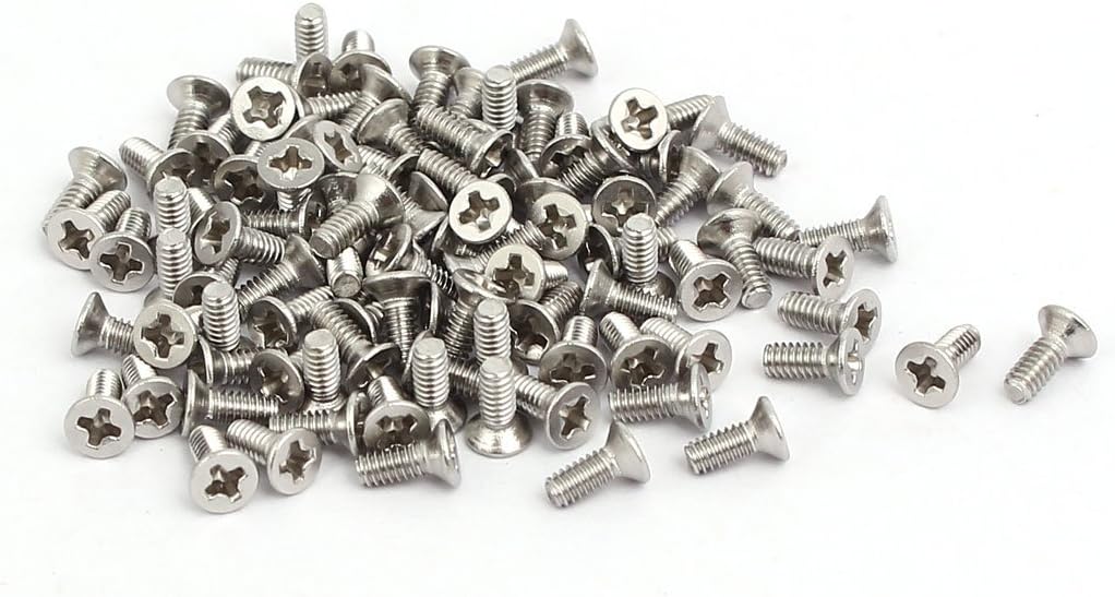 M2x5mm 316 Stainless Steel Phillips Countersunk Bolt Machine Screw 100pcs