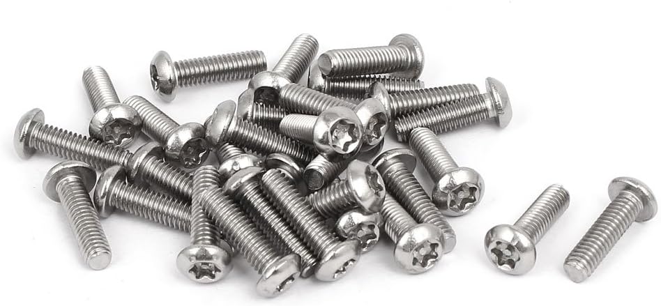 M4x14mm 304 Stainless Steel Button Head Torx Tamper Resistant Screws 30pcs