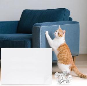Anti Scratch Furniture Protector, 6 Sheets 17" x 12" Single-Sided Sticky Couch Protector from Cat Claws, Clear Protectors from Cats Scratching for Sofa Corners, Walls, Doors