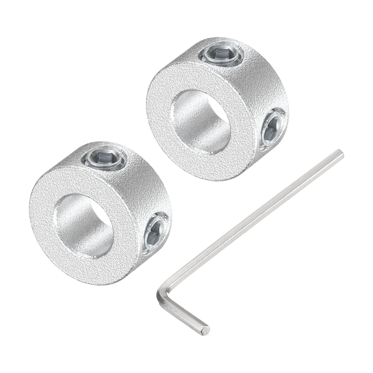 Set Screw Shaft Collar for 6mm Shaft, 2pcs Clamping Collars 12mm OD, 6mm Thickness, Aluminum Alloy Clamp-On Collar with M4 Set Screws and a Wrench