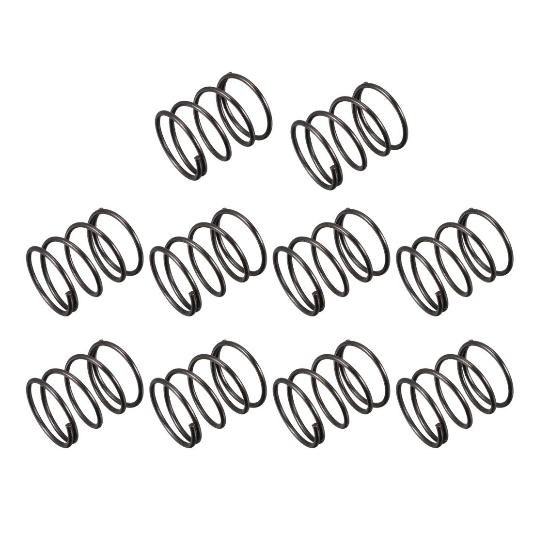 Compression Spring - 1.2mm Wire Dia, 17mm OD, 20mm Free Length Spring Steel Extension Spring,Black,10Pcs