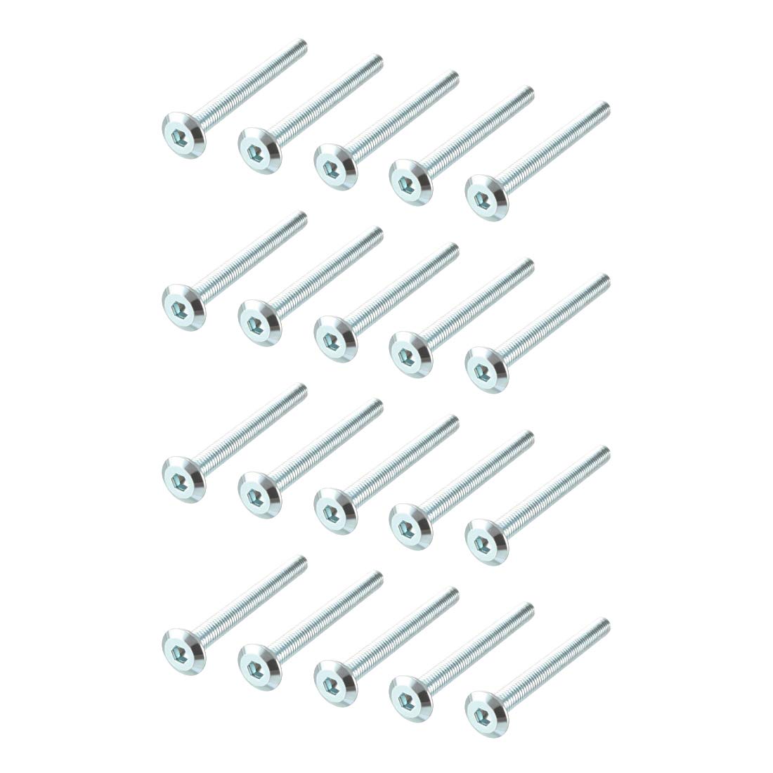 M6x60mm Furniture Bolts Hex Socket Screws Fastener Zinc Plated 20pcs