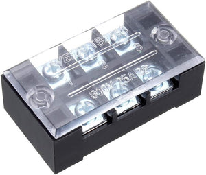 Dual Rows 10 Positions 600V Wire Barrier Block Terminal Strip Connector (600V 25A 3P)