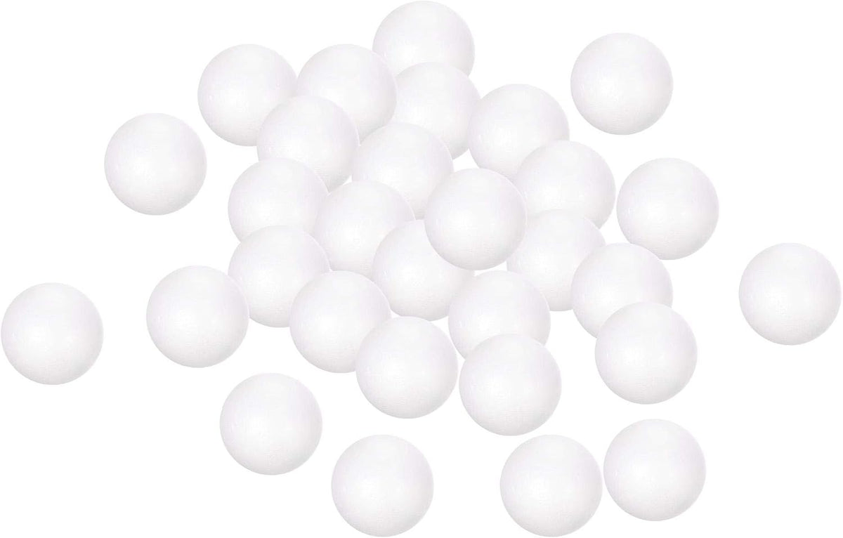 LinkMejor 75Pcs 1.5" White Polystyrene Foam Balls Smooth Round Solid Ball for Crafts, Art, DIY, Household, Party Decorations