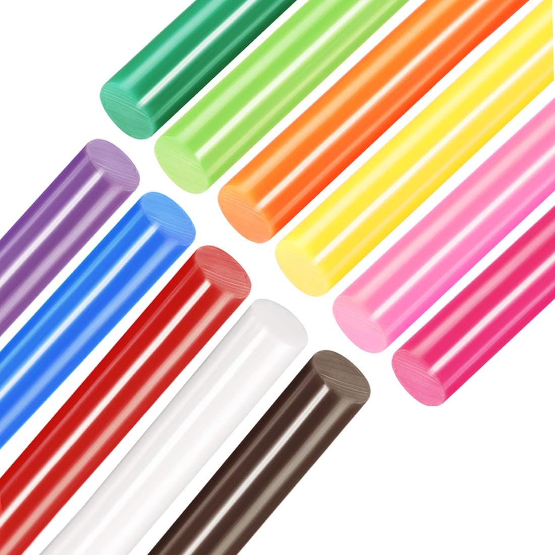 LinkMejor 11pcs Hot Glue Sticks for Glue Gun 7/16-inch x 10-inch Mini Hot Melt Adhesive Glue Stick Colorful
