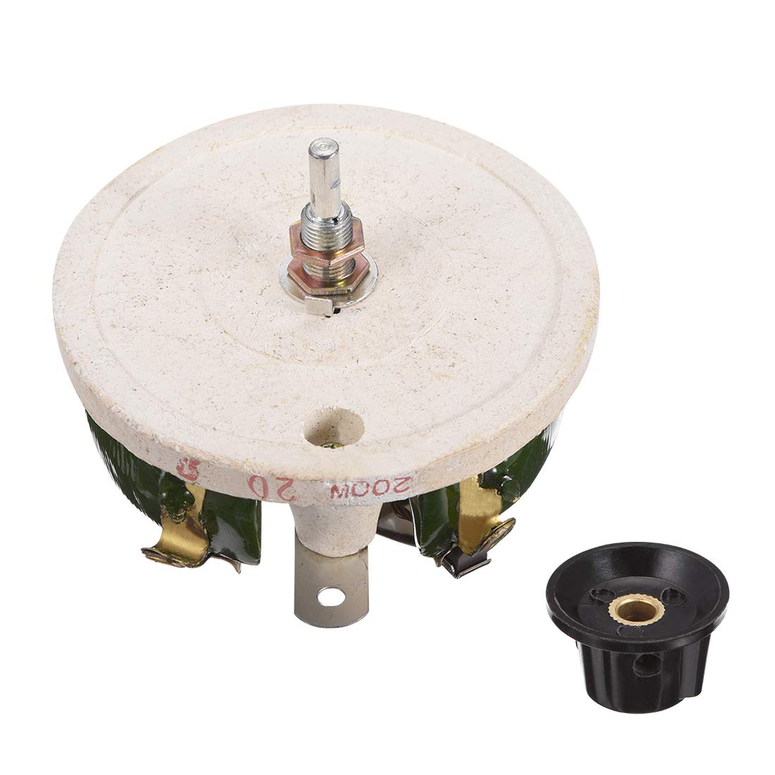 200W 20R Ohm Wirewound Ceramic Potentiometer Variable Rheostat Resistor with Knob
