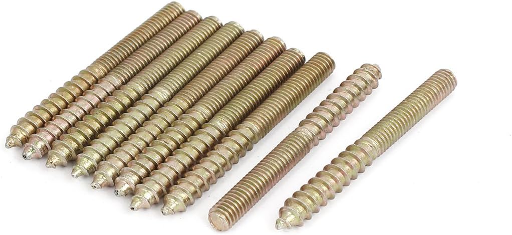 M6 x 59mm Double Ended Threaded Self Tapping Screw Rod Bolt Stud 10Pcs