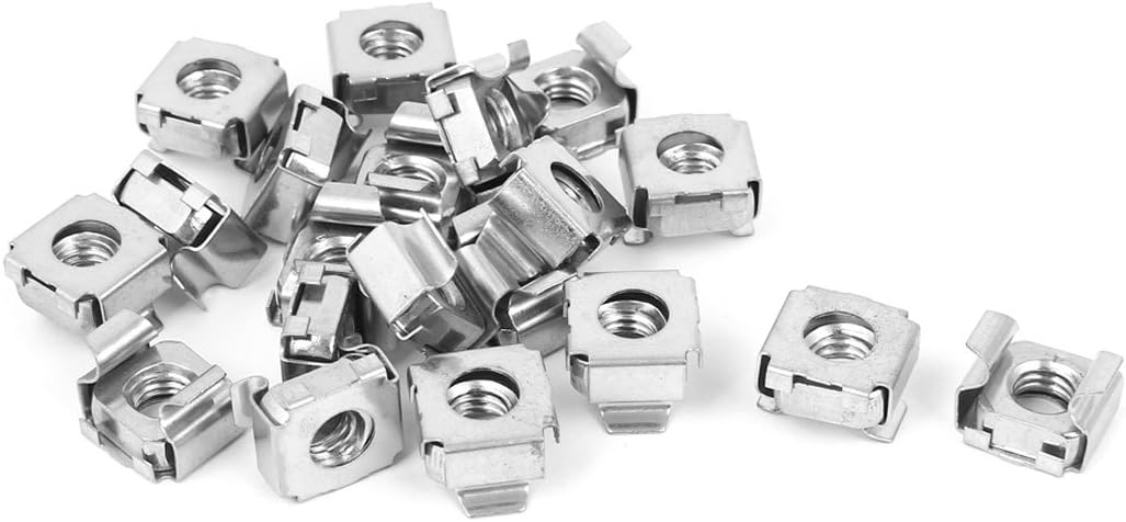 M8 x 1.25mm Pitch 304 Stainless Steel Cage Nuts 20 Pcs for Computer Case