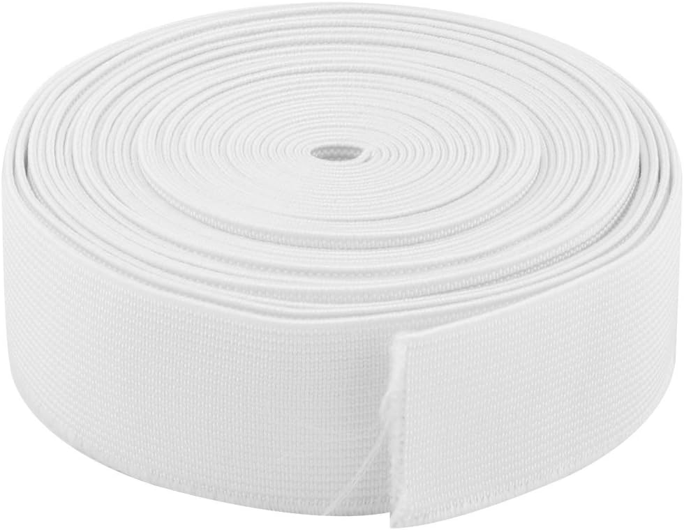 LinkMejor Polyester Tailoring DIY Sewing Stretchy Braided Elastic Band Rope 6 Yards White