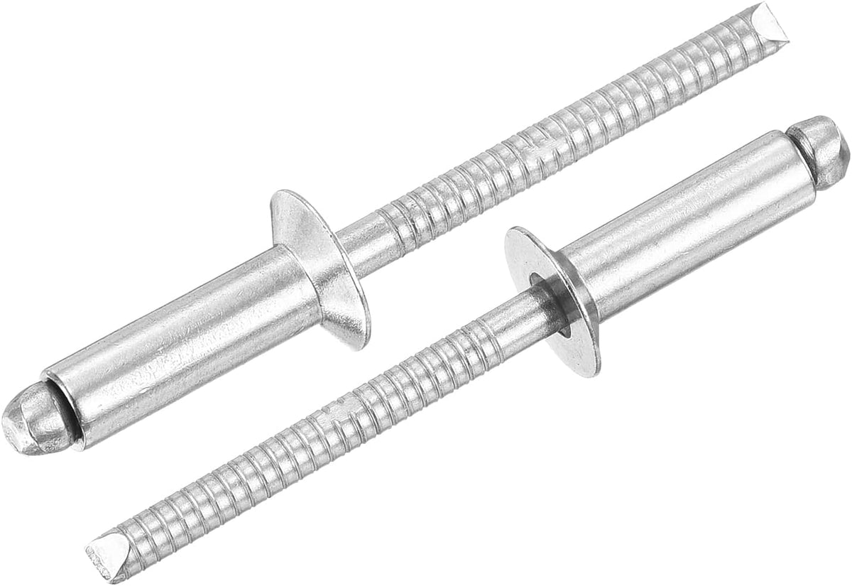 65Pcs 3/16" x 5/8" 304 Stainless Steel Countersunk Blind Rivet, Open-End Type Blind Rivets for DIY, Sheet Metal, Automotive Repairs, Furniture, Boat, and Duct Work (Silver)