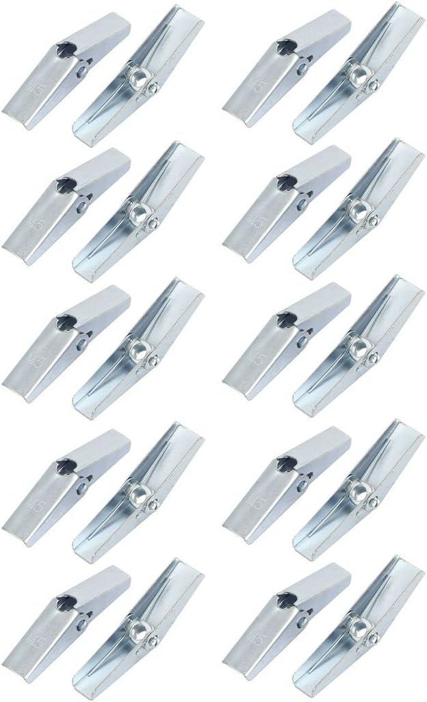M5 Dia Female Thread Spring Loaded Hollow Wall Anchor Toggle Wing Nut 20pcs