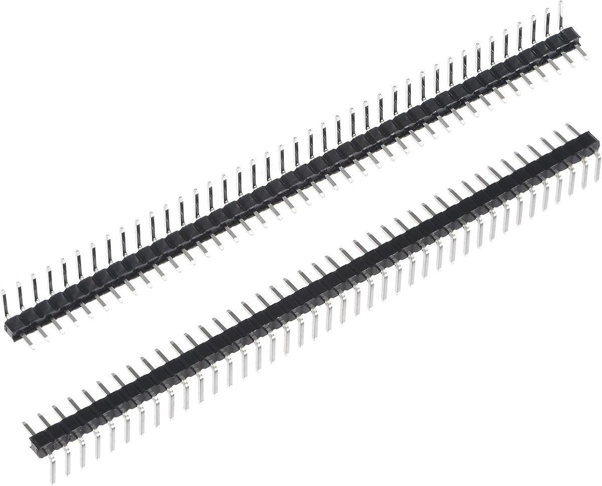 Right Angle Header Pin 40P 1 Row 2mm Pitch Silver Tone Pin for Prototyping 40pcs