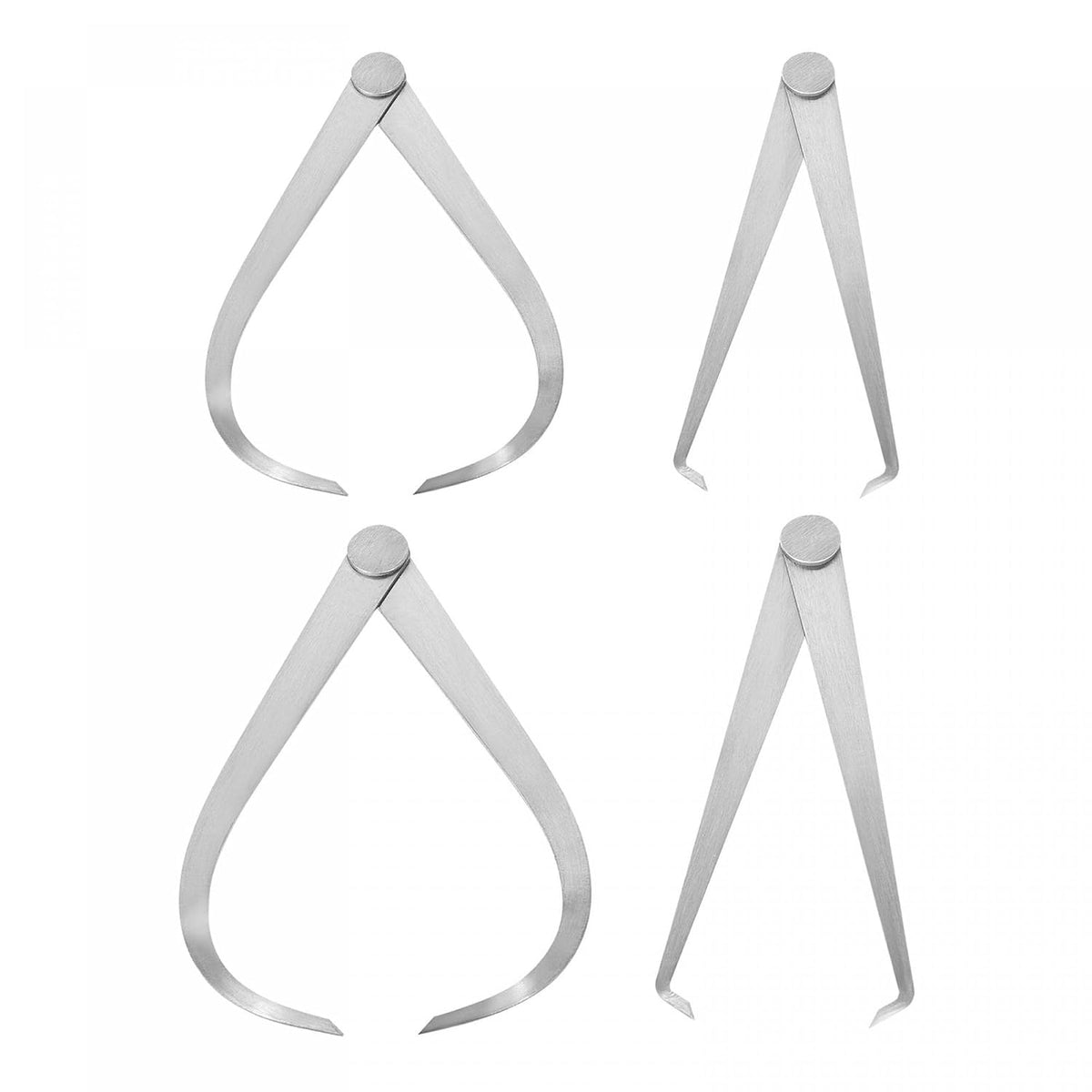 300mm 12-inch 150mm 6-inch Inside Outside Caliper Stainless Steel Firm Friction Joint Measuring Tool 2 Pair