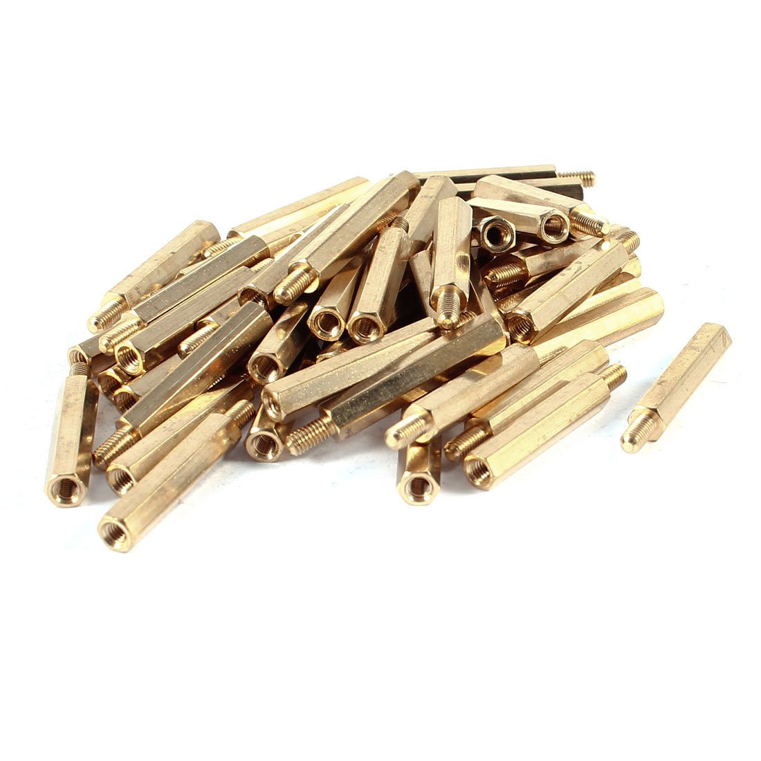 50pcs Brass Hex Standoff Spacer Screw Female to Male 25mm+6mm M3 3mm