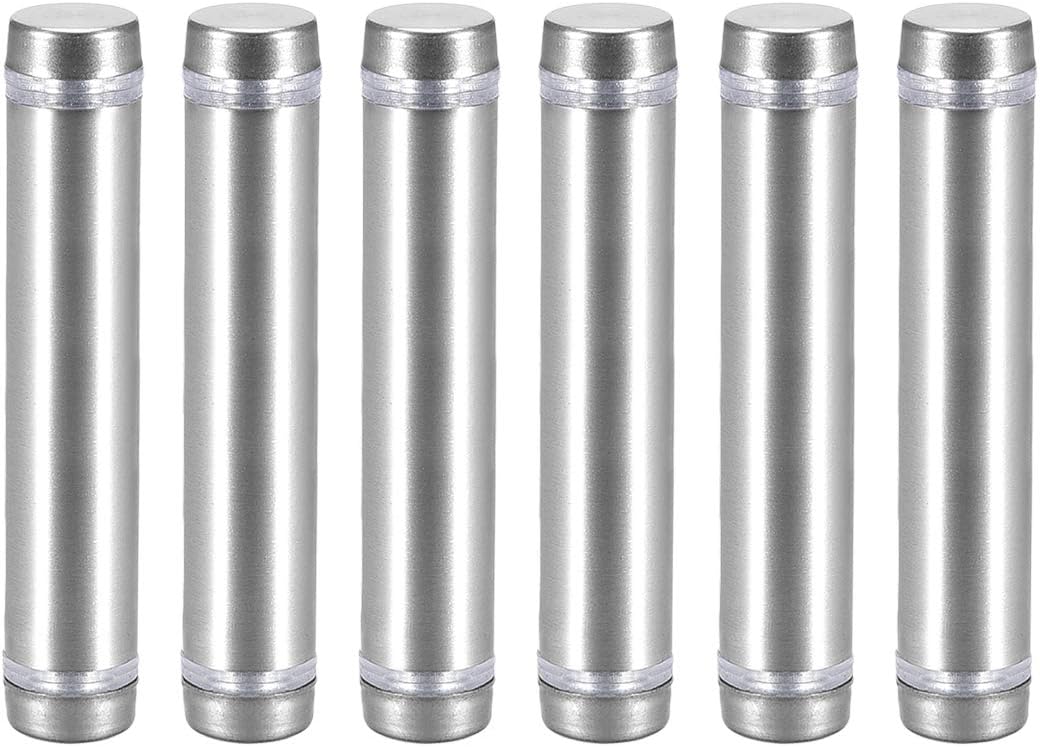 1/2 Dia x 2-1/2"(12x64mm) Double Head Standoff Screws Acrylic Glass Nails 6pcs