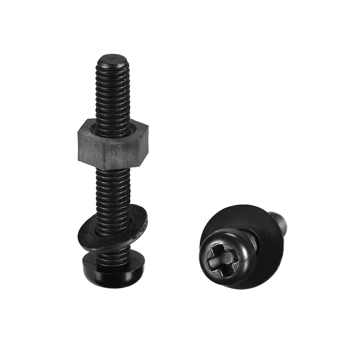Nylon Screw Nut Washer Assortment Kit, M5x30mm Round Head Machine Screw Bolt Nuts Flat Washers Black 20 Set