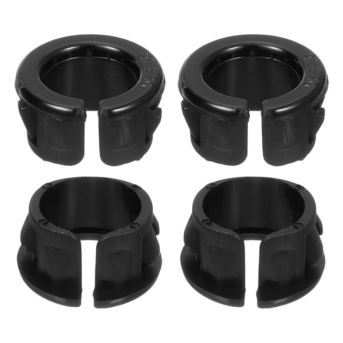 12 Pcs Cable Snap Bushing Grommet, 5/8" Mounting Dia Opened Snap Bushing - Black Round Nylon Snap in Cable Grommet Protector, Plastic Cable Hole Grommets for Wiring