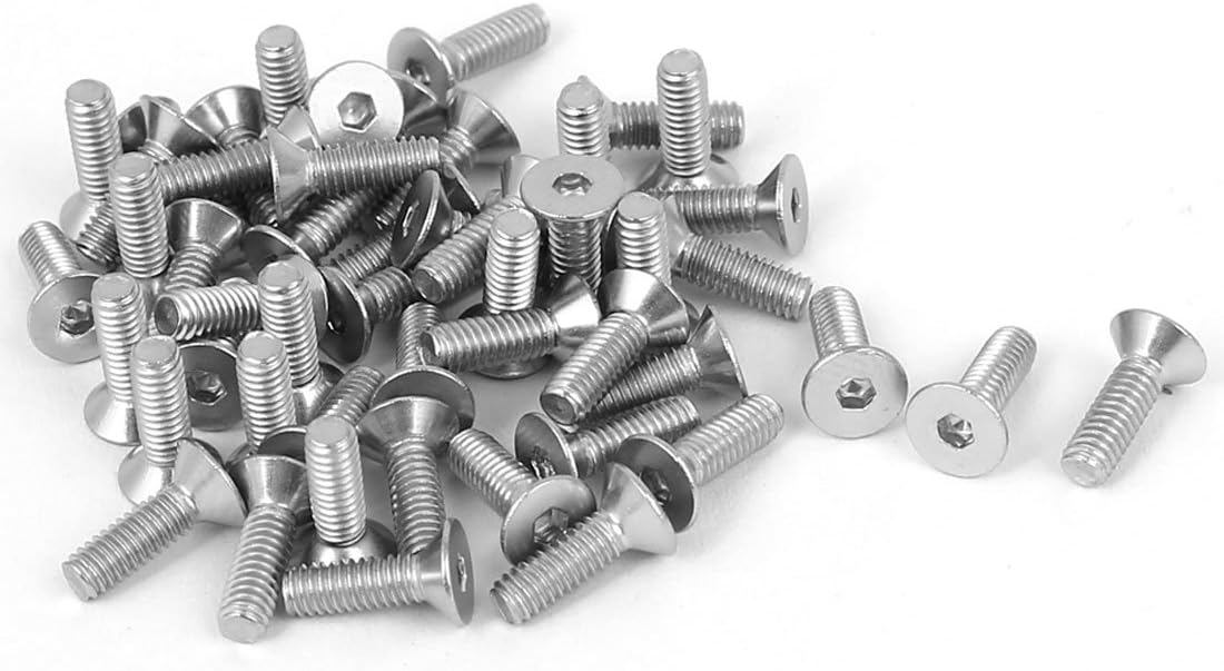 M2.5x8mm Hex Socket Flat Head Countersunk Bolts Screw 50pcs