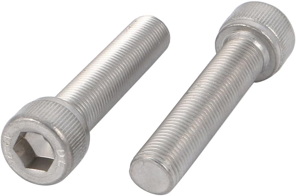 M10x45mm 1mm Pitch 304 Stainless Steel Hex Socket Head Cap Screws Bolts 2pcs