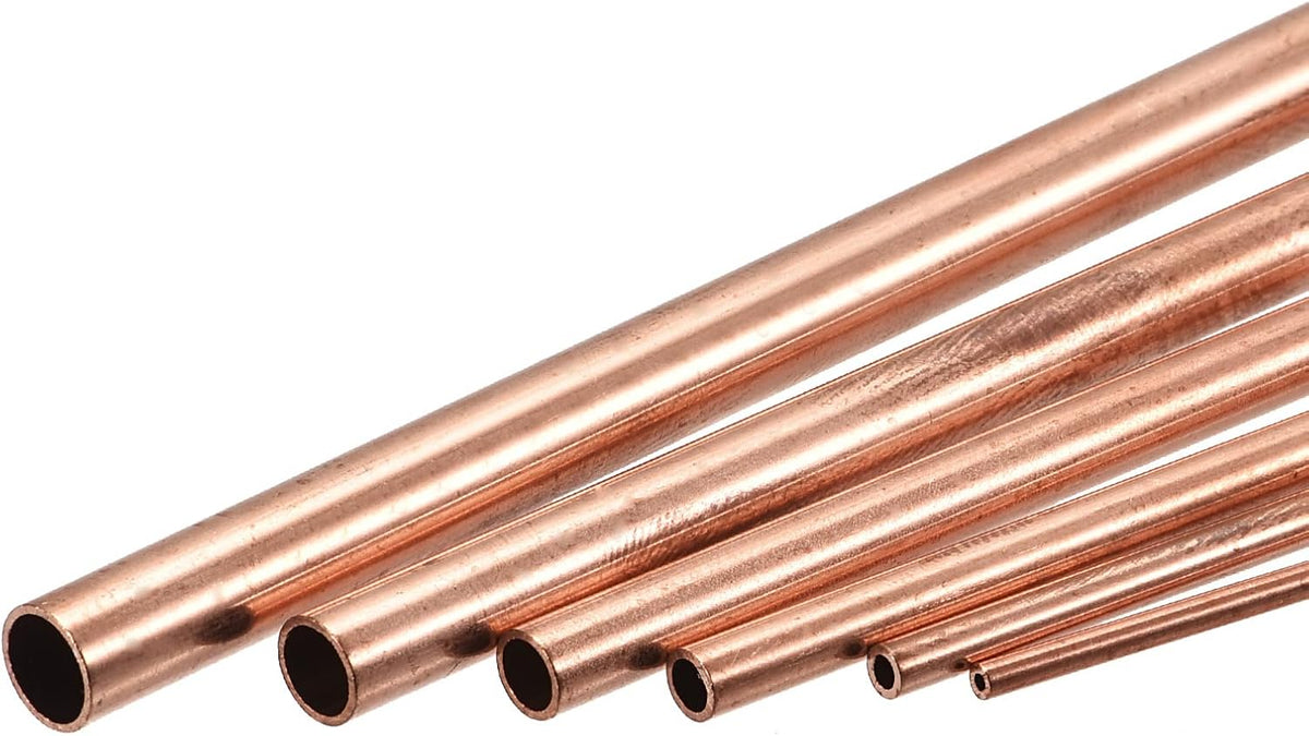 Copper Tube, 8mm 9mm 10mm 11mm 12mm 13mm OD x 0.5mm Wall Thickness 200mm Length Metal Tubing, Pack of 6