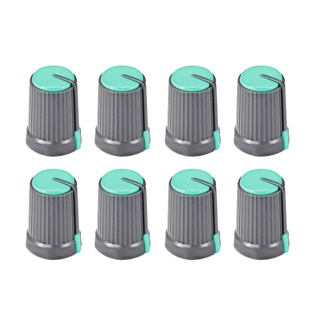 8Pcs Potentiometer Volume Control Knob Cap Plastic Green 6mm Shaft Dia. Rotary Knob 12mm Dia. X 17mm Height