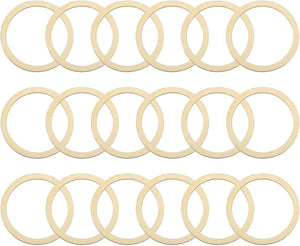20Pcs 60mm(2.4-inch) Natural Wood Rings, Unfinished Wooden Pieces Circle Ornaments Wreath Frame Ring for Home Decor, DIY Crafting