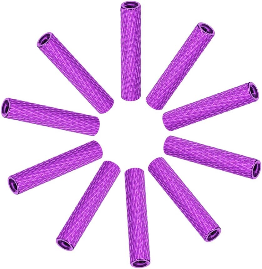 M3x25mm Aluminum Standoff with Mesh Texture Column Spacer for RC Airplane FPV Quadcopter CNC Purple 10pcs