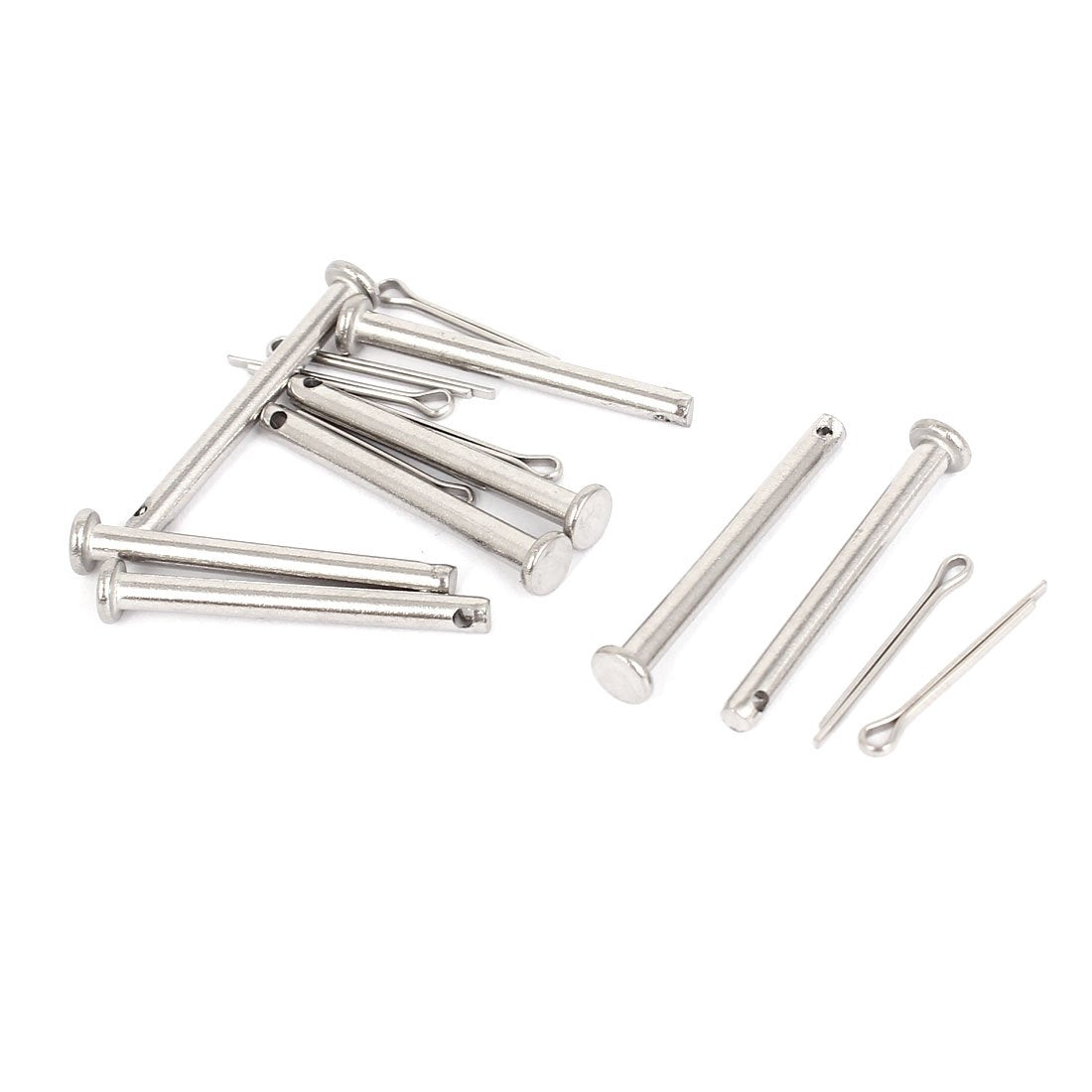 M3 x 30mm Flat Head 304 Stainless Steel Clevis Pins Fastener 8Sets
