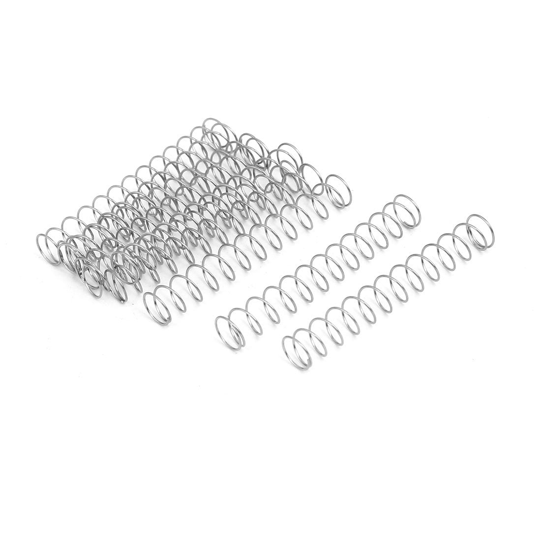 Compression Spring,304 Stainless Steel,6mm OD,0.4mm Wire Size,40mm Free Length,Silver Tone,10Pcs