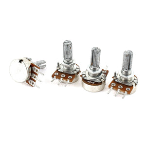 4 Pcs Type B Single Linear Knurled Shaft Rotary Potentiometers 10K Ohm