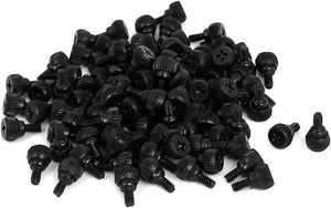 6# 32x6mm Desktop Computer PC Case Chassis Thumb Screws Black 100 Pcs