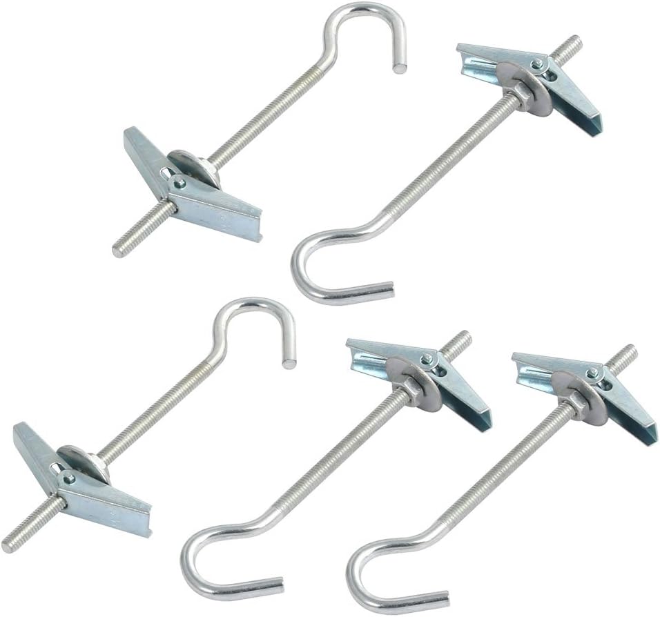 5Pcs M4x90mm Carbong Steel Toggle Anchor Eye Screw Hook Washer Nut Assortment