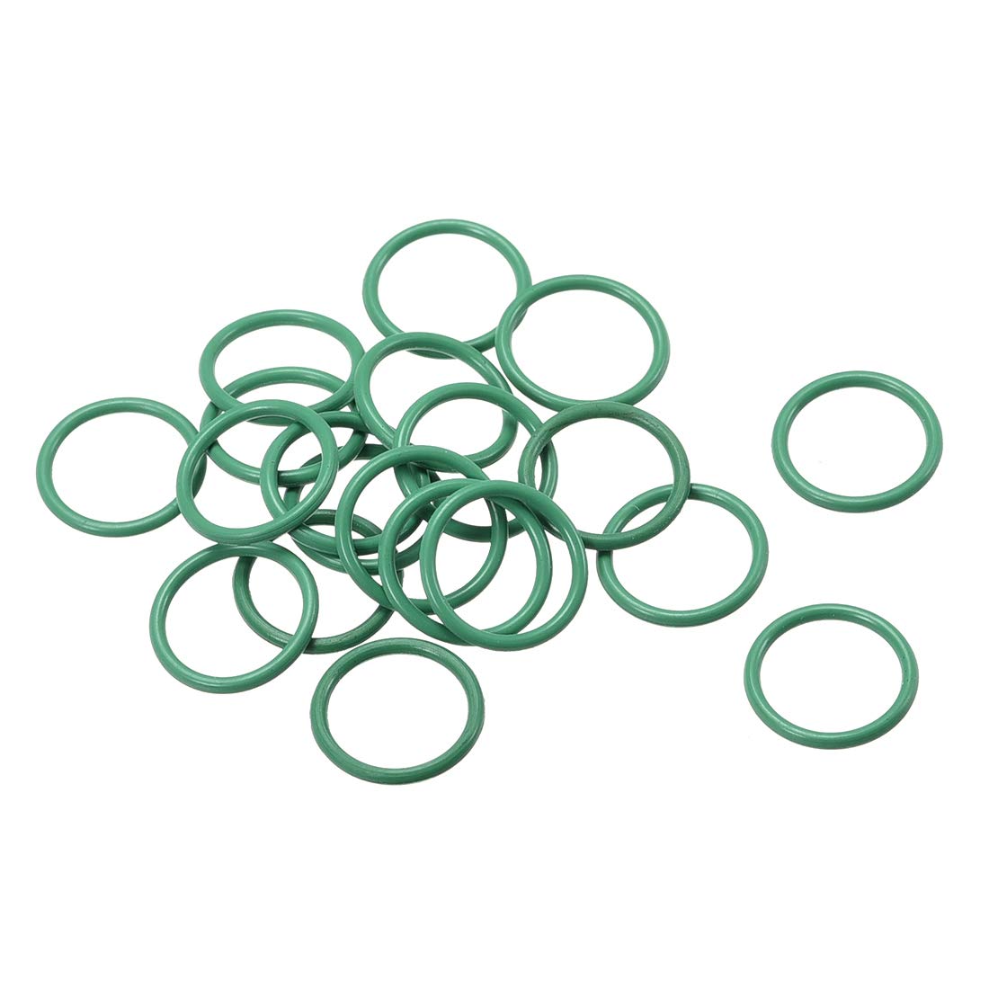 Fluorine Rubber O-Rings, 10mm OD 8mm ID 1mm Width FKM Seal Gasket for Machinery Plumbing, Green, Pack of 20