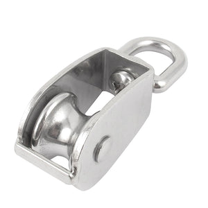 25mm Dia Single Sheave Hoist Swivel Eye Wire Rope Pulley Wheel 0.15Ton