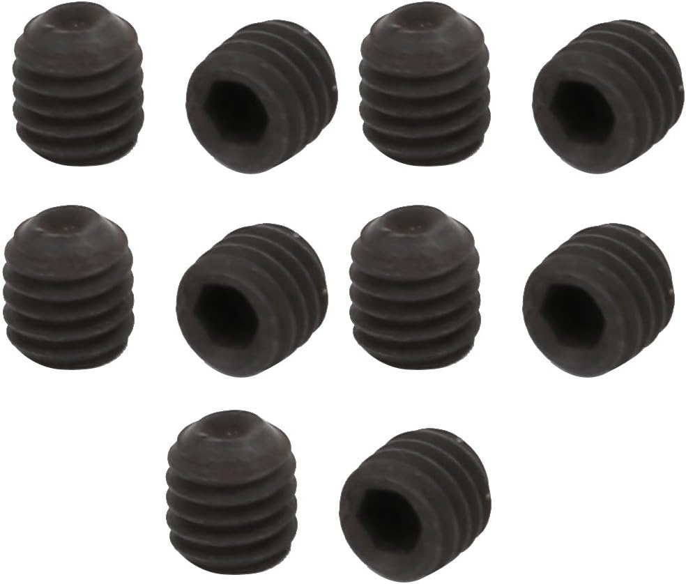 M3 x 3mm Cup Point Hex Socket Grub Set Screws Black 10pcs