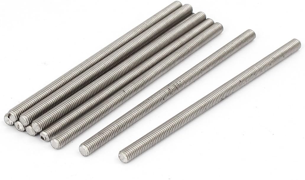 M5 x 100mm 0.8mm Pitch 304 Stainless Steel Fully Threaded Rod Bar Studs 10 Pcs