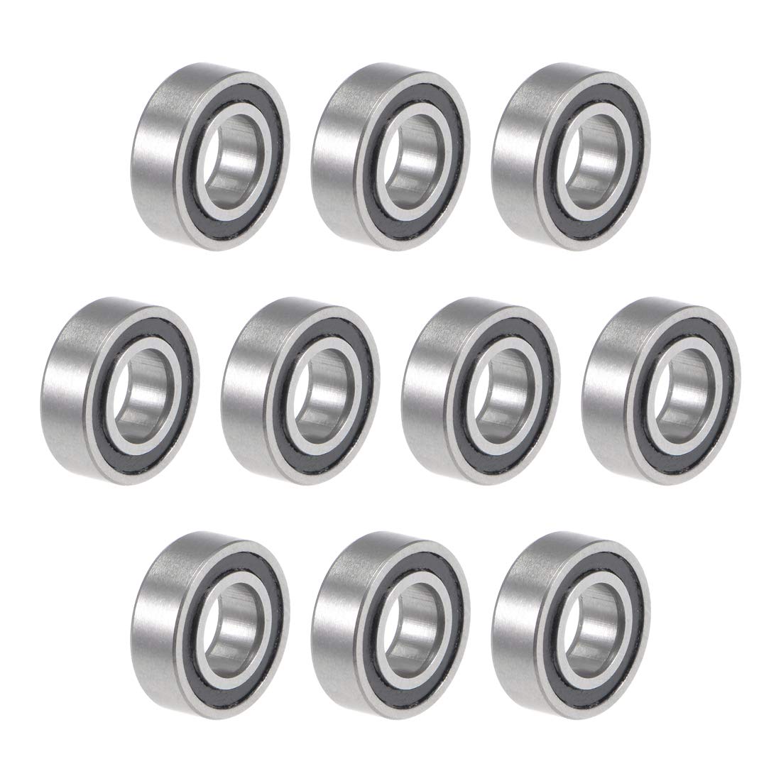 R166-2RS Deep Groove Ball Bearings 3/16" x 3/8" x 1/8" Double Sealed Chrome Steel P6(ABEC3) 10pcs