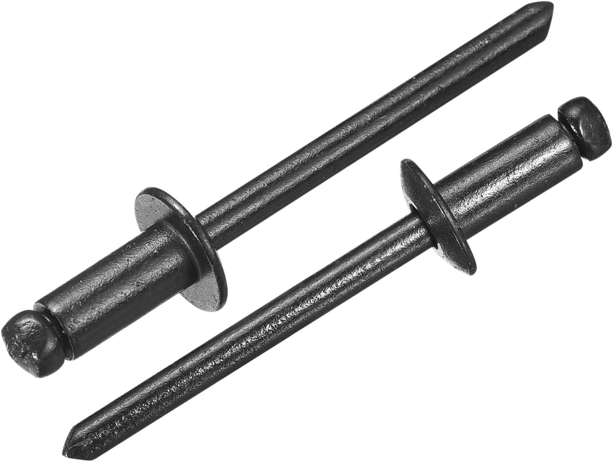 50Pcs 3/16"x3/8" Aluminum Dome-Head Blind Rivets, Open-End Type Blind Rivets for DIY, Sheet Metal, Automotive Repairs, Furniture, Boat, and Duct Work (Black)