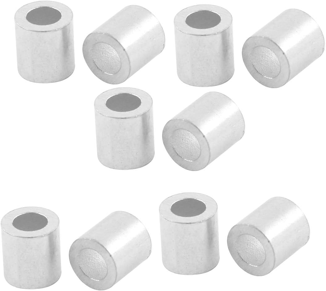 Aluminum Cable Stops Sleeves for 4mm Wire Rope Swage Clip 10pcs