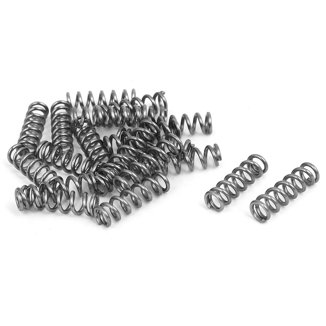Compression Spring,304 Stainless Steel,6mm OD,1mm Wire Size,20mm Free Length,Silver Tone,20Pcs