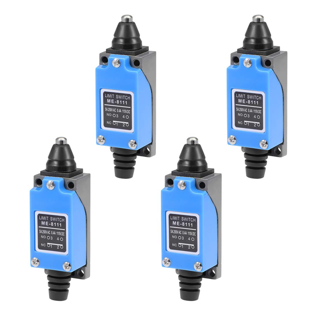 ME-8111 Plunger Momentary Limit Switch 1NC+1NO 4Pcs for CNC Mill 3D Printer Door Switch