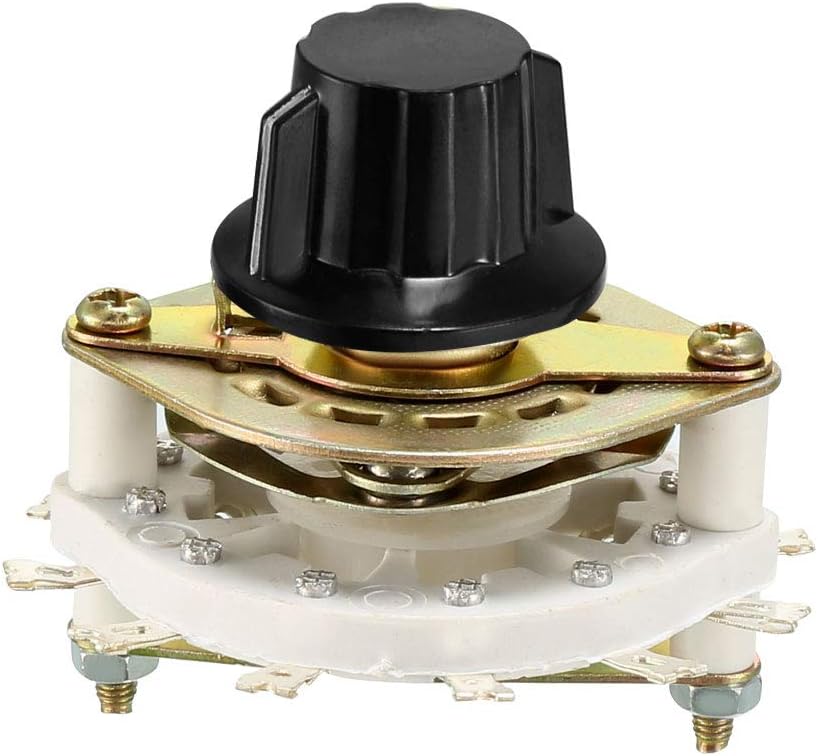 2P5T 2 Pole 5 Throw 1 Deck Band Channel Rotary Switch Selector with Plastic Knob