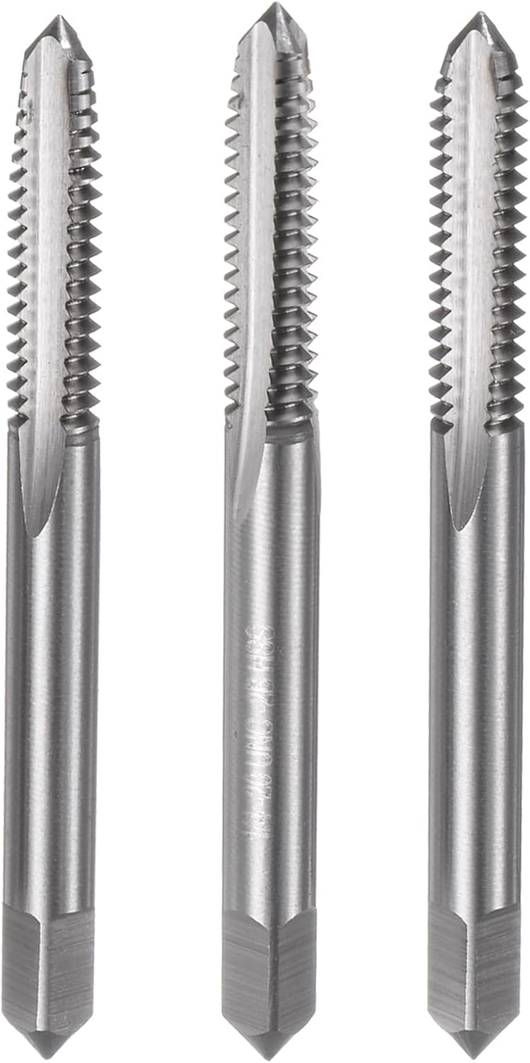 3pcs Hand Tap Set, 1/4-20 UNC Taper/Plug/Bottom Thread Screw Taps, High Speed Steel Hand Threading Tapping Tool Kit