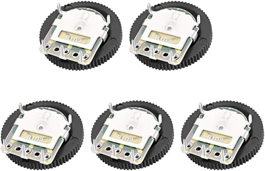 1K Ohm Dial Wheel Potentiometer for Audio Stereo Volume Switch Control 16x6mm 5Pcs