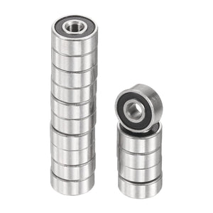 25pcs R2-2RS Deep Groove Ball Bearings 1/8" ID x 3/8" OD x 5/32" Height Miniature Bearings Double Rubber Shielded Chrome Steel Z1 Bearing for Engineering Machinery, ABEC1