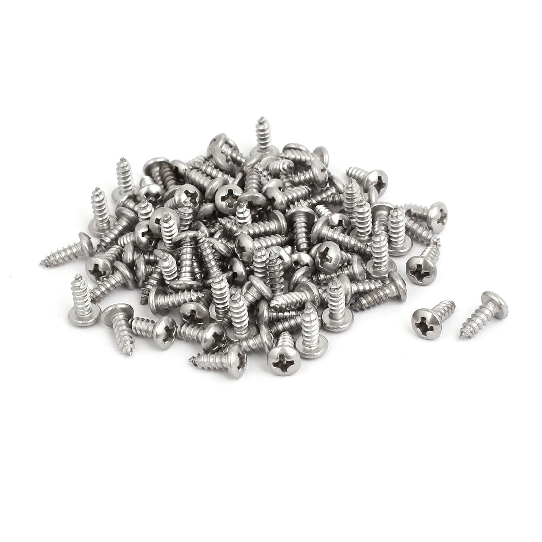 M3.5x10mm 304 Stainless Steel Phillips Drive Pan Head Self Tapping Screws 100pcs